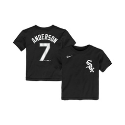 Toddler Girls and Boys Tim Anderson Black Chicago White Sox Player Name & Number T-shirt