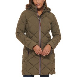 Womens Hooded Quilted Puffer Coat