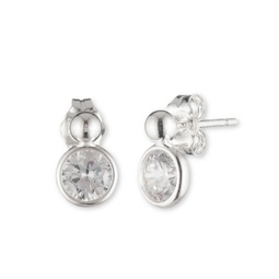 Sterling Silver and Cubic Zirconia Stud Earrings