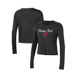 Womens Black Texas Tech Red Raiders Vault Cropped Long Sleeve T-shirt