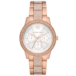 Womens Tibby Multifunction Rose Gold-Tone Stainless Steel Bracelet Strap Watch 40mm