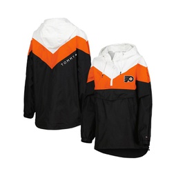 Womens Orange Black Philadelphia Flyers Staci Half-Zip Windbreaker Jacket