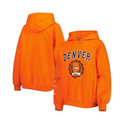 Womens Orange Denver Broncos Becca Drop Shoulder Pullover Hoodie