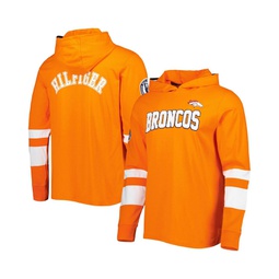 Mens Orange White Denver Broncos Alex Long Sleeve Hoodie T-shirt