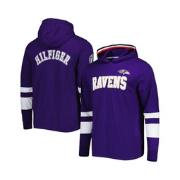 Mens Purple White Baltimore Ravens Alex Long Sleeve Hoodie T-shirt