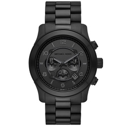 Unisex Runway Chronograph Black Stainless Steel Bracelet Watch 45mm
