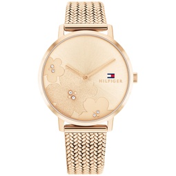 Womens 2H Carnation Gold-Tone Stainless Steel Mesh Bracelet Watch 35mm