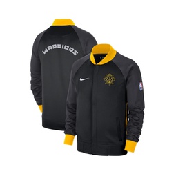 Mens Black Yellow Golden State Warriors 2022 23 City Edition Showtime Thermaflex Full-Zip Jacket