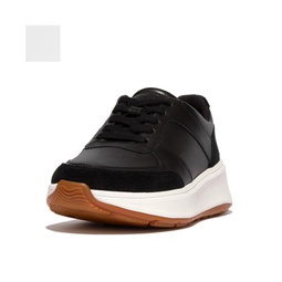 Womens F-Mode Leather or Suede Flatform Trainer Sneakers