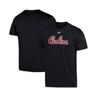 Mens Black South Carolina Gamecocks School Logo Wordmark Performance Cotton T-shirt