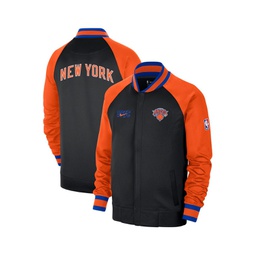 Mens Black Orange New York Knicks 2022/23 City Edition Showtime Thermaflex Full-Zip Jacket