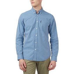 Mens Signature Gingham Long-Sleeve Button-Down Shirt