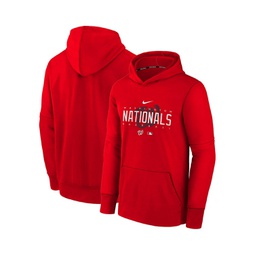 Big Boys and Girls Red Washington Nationals Pregame Performance Pullover Hoodie