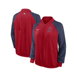 Womens Red Los Angeles Angels Authentic Collection Team Raglan Performance Full-Zip Jacket
