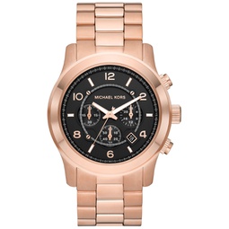 Mens Runway Quartz Chronograph Rose Gold-Tone Stainless Steel Watch 45mm