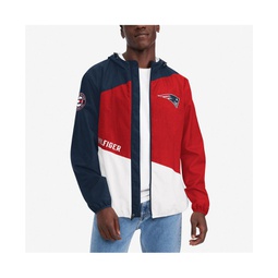 Mens Navy Red New England Patriots Bill Full-Zip Jacket