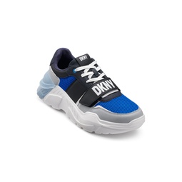 Mens Mixed Media Runner with Front Logo Strap Sneakers