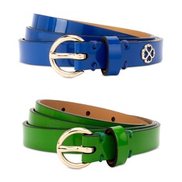 Womens 2-Pc. Patent Leather Belts