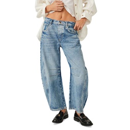 Womens We The Free Good Luck Mid-Rise Barrel Jeans