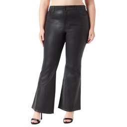 Trendy Plus Size Charmed Coated Flare Pants