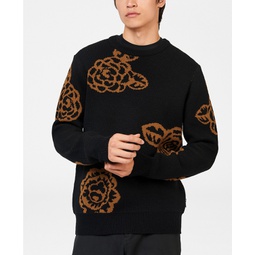 Mens Winter Floral Crew Sweater