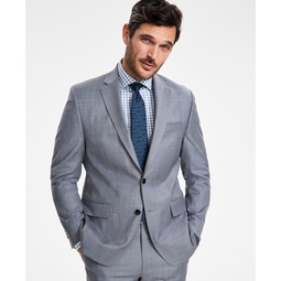 Mens Classic-Fit Wool-Blend Stretch Solid Suit Jacket