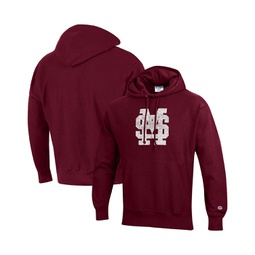 Mens Maroon Mississippi State Bulldogs Vault Logo Reverse Weave Pullover Hoodie