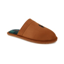 Mens Embroidered Scuff Slippers