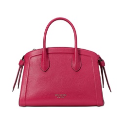 Knott Colorblocked Pebbled Leather Small Zip Top Satchel