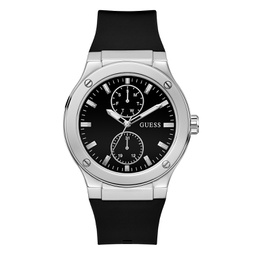 Mens Multi-Function Black Silicone Watch 45mm
