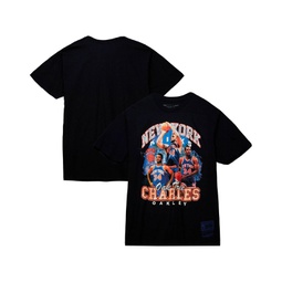 Mens Charles Oakley Black New York Knicks Hardwood Classics Bling Concert Player T-shirt
