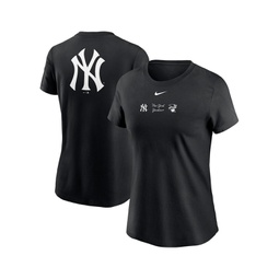 Womens Black New York Yankees Over Shoulder T-shirt