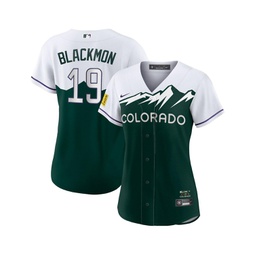 Womens Charlie Blackmon White Forest Green Colorado Rockies City Connect Replica Player Jersey