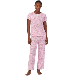 Womens 2-Pc. Floral Ankle Pajamas Set
