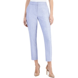 Womens Slim-Fit Side-Pocket Woven Ankle Pants