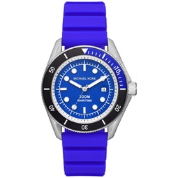 Mens Maritime Three-Hand Blue Silicone Watch 42mm