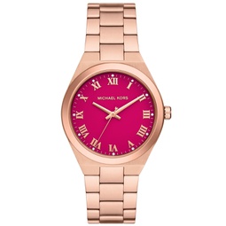 Womens Lennox Three-Hand Rose Gold-Tone Stainless Steel Watch 37mm