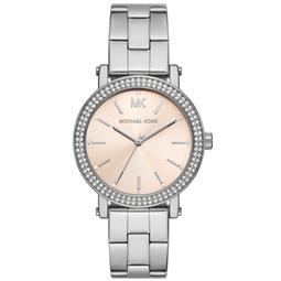Womens Corey Three-Hand Silver-Tone Stainless Steel Watch 38mm
