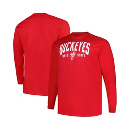 Mens Scarlet Ohio State Buckeyes Big and Tall Arch Long Sleeve T-shirt