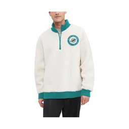 Mens Cream Miami Dolphins Jordan Sherpa Quarter-Zip Sweatshirt