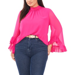 Plus Size Ruffled Bell-Sleeve Top