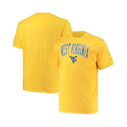Mens Gold West Virginia Mountaineers Big and Tall Arch Over Wordmark T-shirt