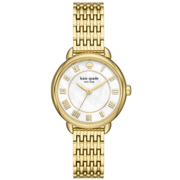 Womens Lily Avenue Three Hand Gold-Tone Stainless Steel Watch 34mm