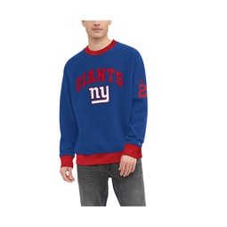 Mens Royal New York Giants Reese Raglan Tri-Blend Pullover Sweatshirt