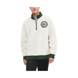 Mens Cream Green Bay Packers Jordan Sherpa Quarter-Zip Sweatshirt