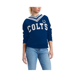 Womens Royal Indianapolis Colts Heidi V-Neck Pullover Sweatshirt