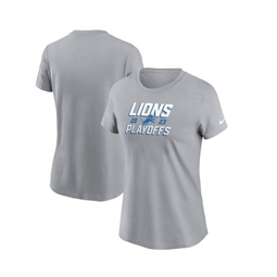 Womens Gray Detroit Lions 2023 NFL Playoffs Iconic T-shirt