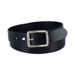 Womens Hammered Center Bar Buckle Casual Leather Belt