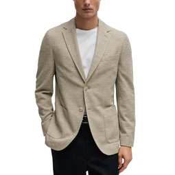 Mens Micro-Patterned Stretch Regular-Fit Jacket
