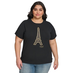 Plus Size Eiffel Tower Embellished T-Shirt First@Macy's